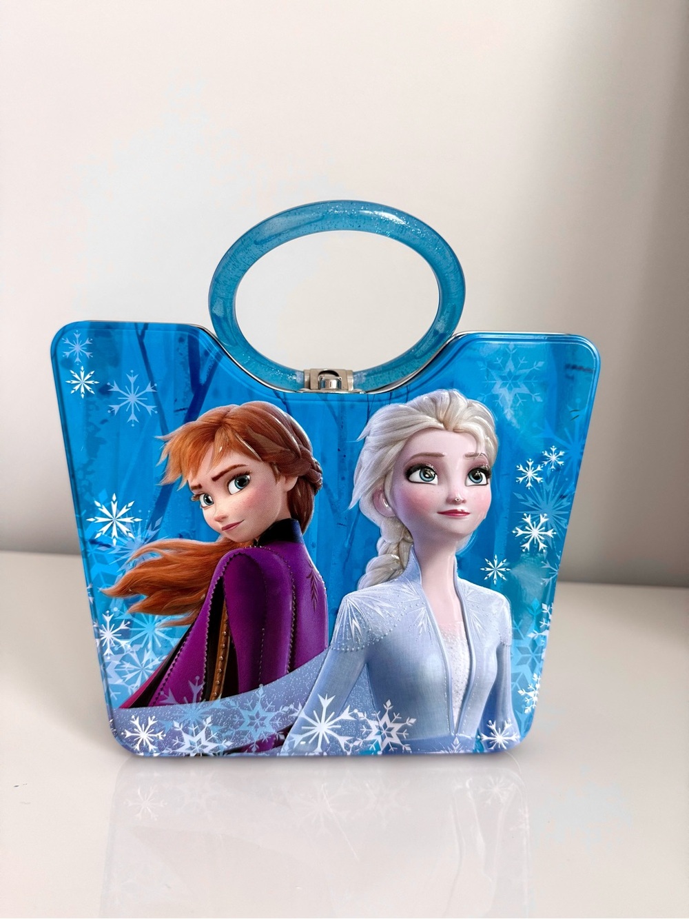 Disney Frozen Anna & Elsa Blue Girls' Tote Bag Tin Box